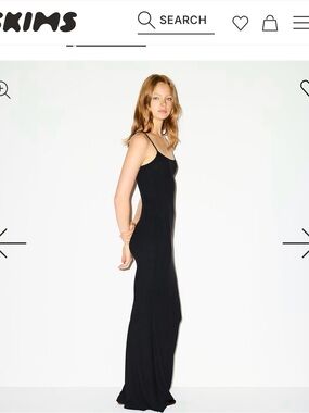 SKIMS Black Backless Scoop Maxi Dress